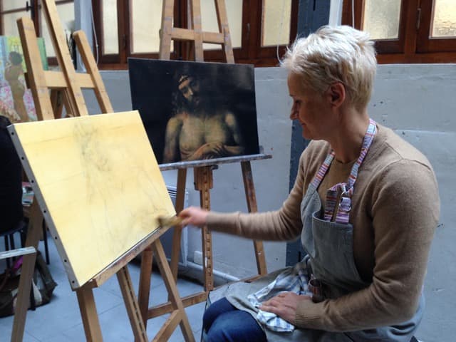 Lisbeth Buonanno in her studio